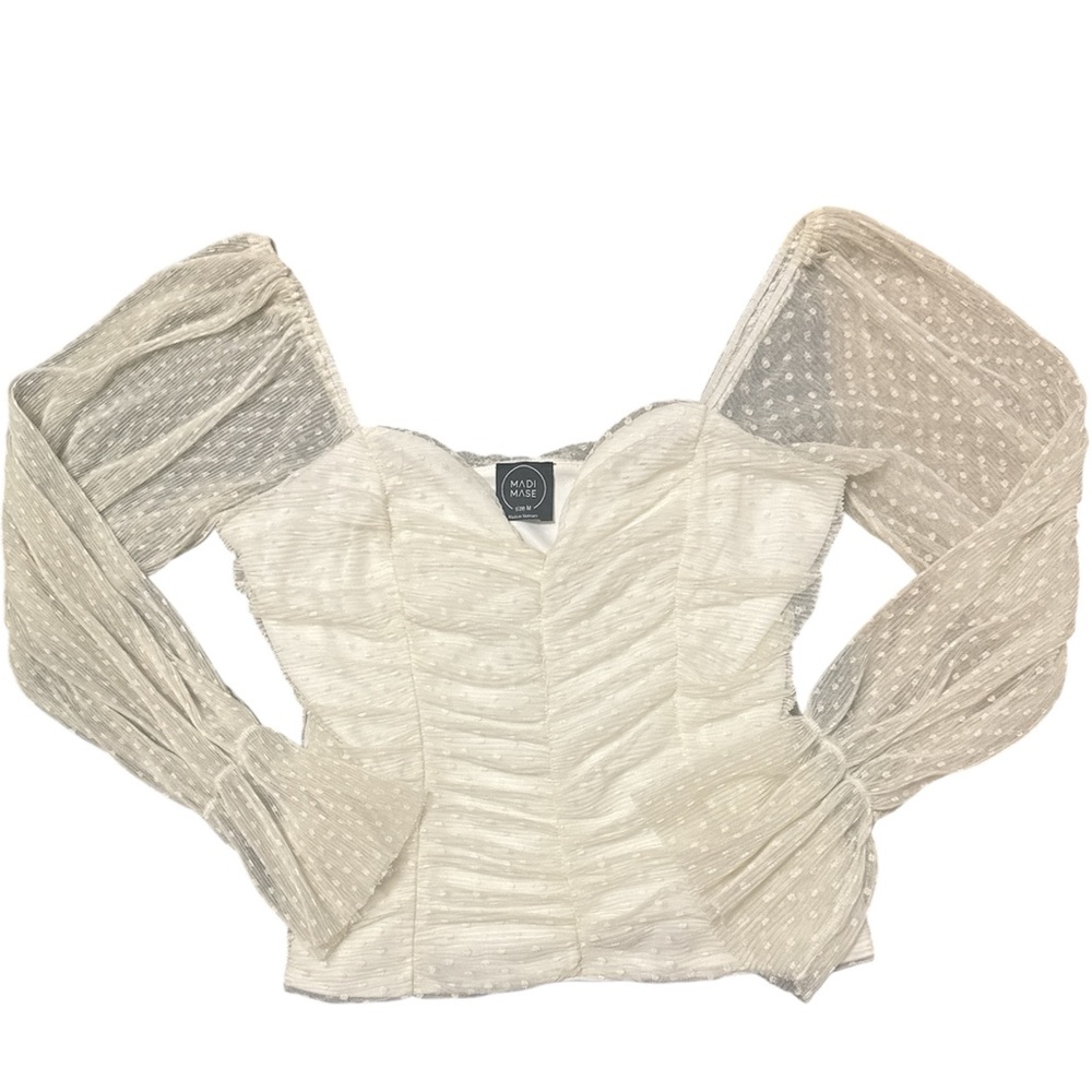 Mesh Puff-Sleeve Corset Top | Madi Mase